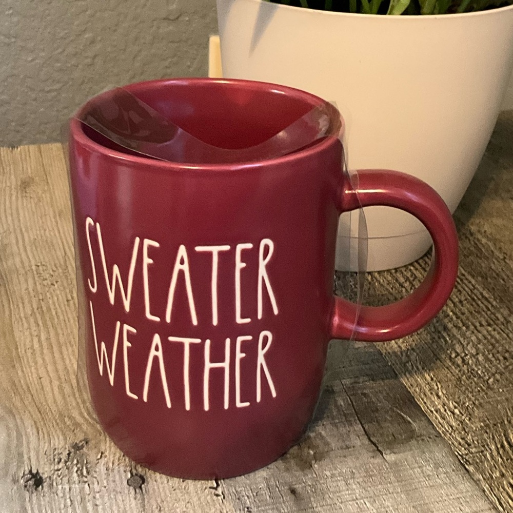Rae Dunn Christmas Sweater Weather Red Mug
